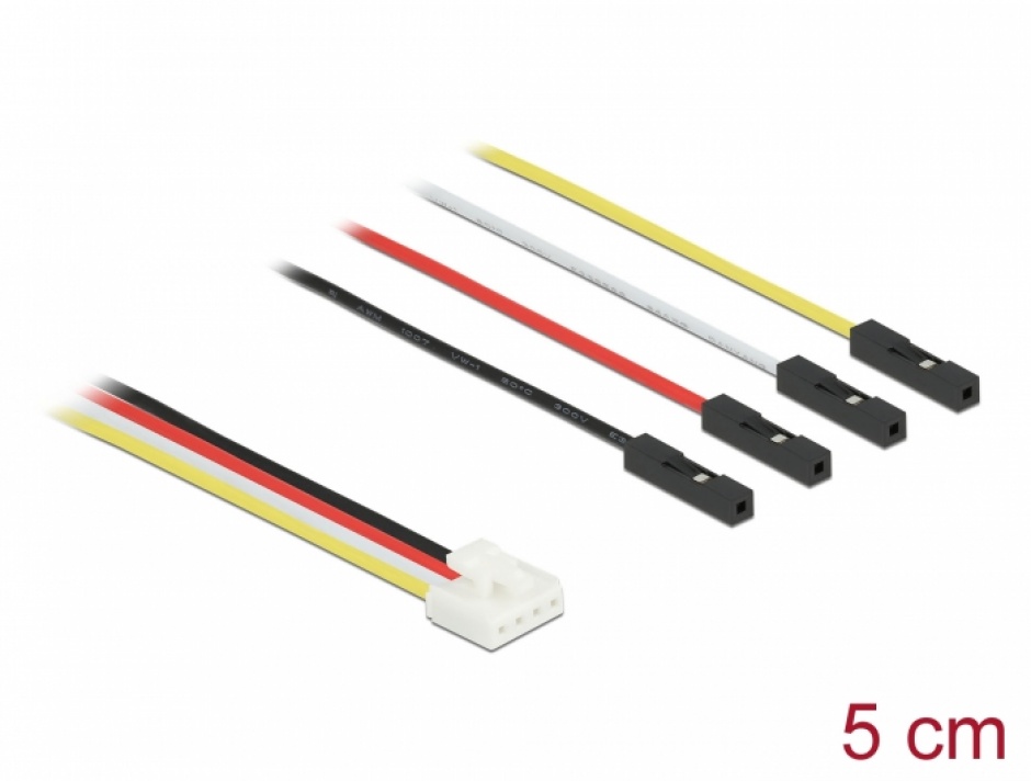 Imagine Cablu de conversie IoT Grove (placi Arduino) 4 pini la 4 x jumper T-M 5cm, Delock 86946
