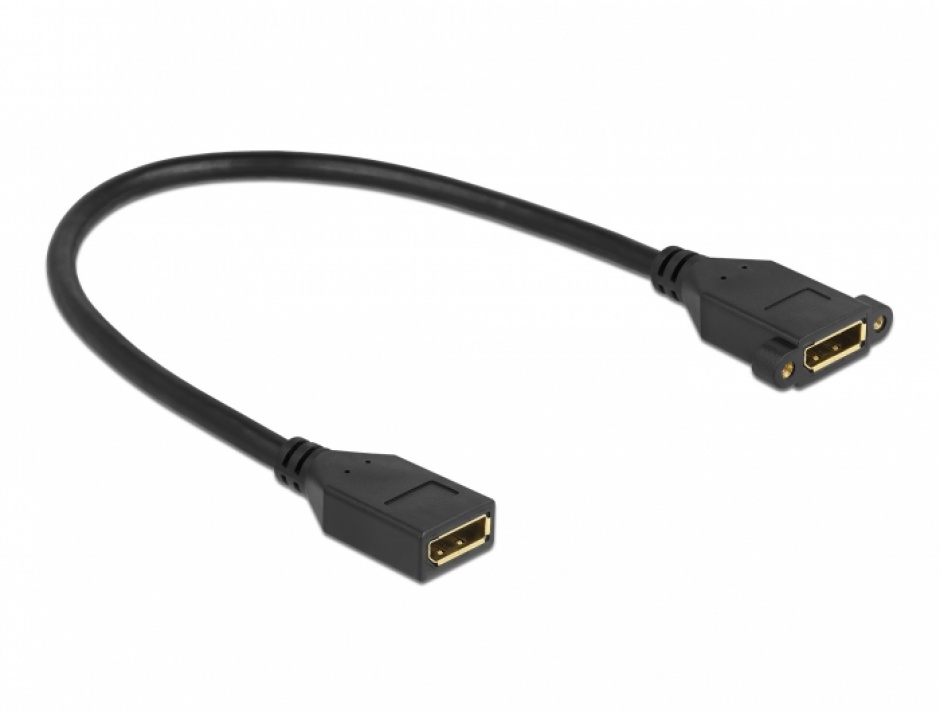 Imagine Cablu Displayport 4K60Hz M-M montare panou 0.3m, Delock 87099