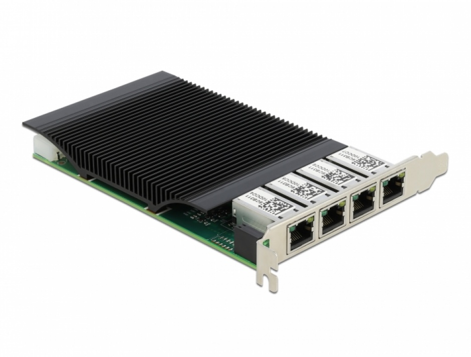Imagine PCI Express x4 cu 4 x RJ45 Gigabit LAN PoE+ Intel i350, Delock 88501