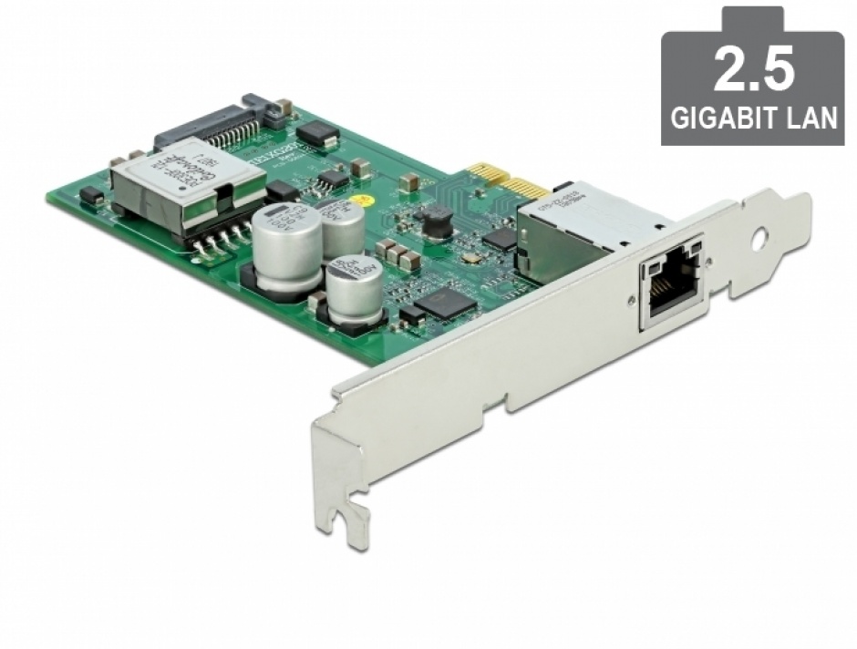 Imagine Placa PCI Express cu 1 x 2.5 Gigabit LAN PoE+ LPFF, Delock 89019