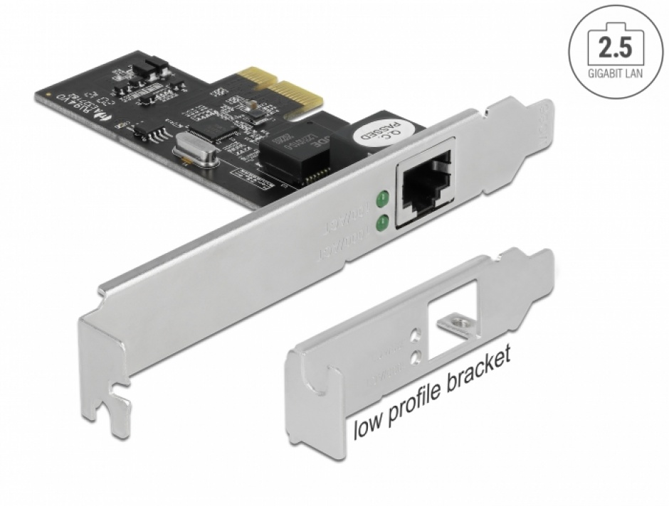 Imagine PCI Express cu 1 x RJ45 2.5 Gigabit LAN i225, Delock 89598
