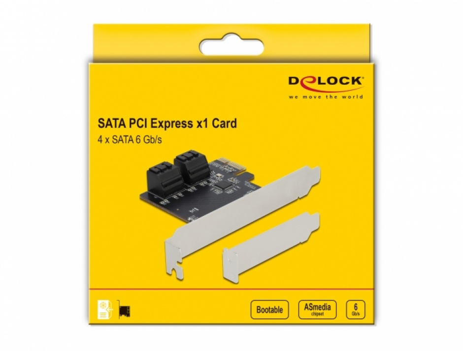 Imagine PCI Express cu 4 porturi SATA III, Delock 90010
