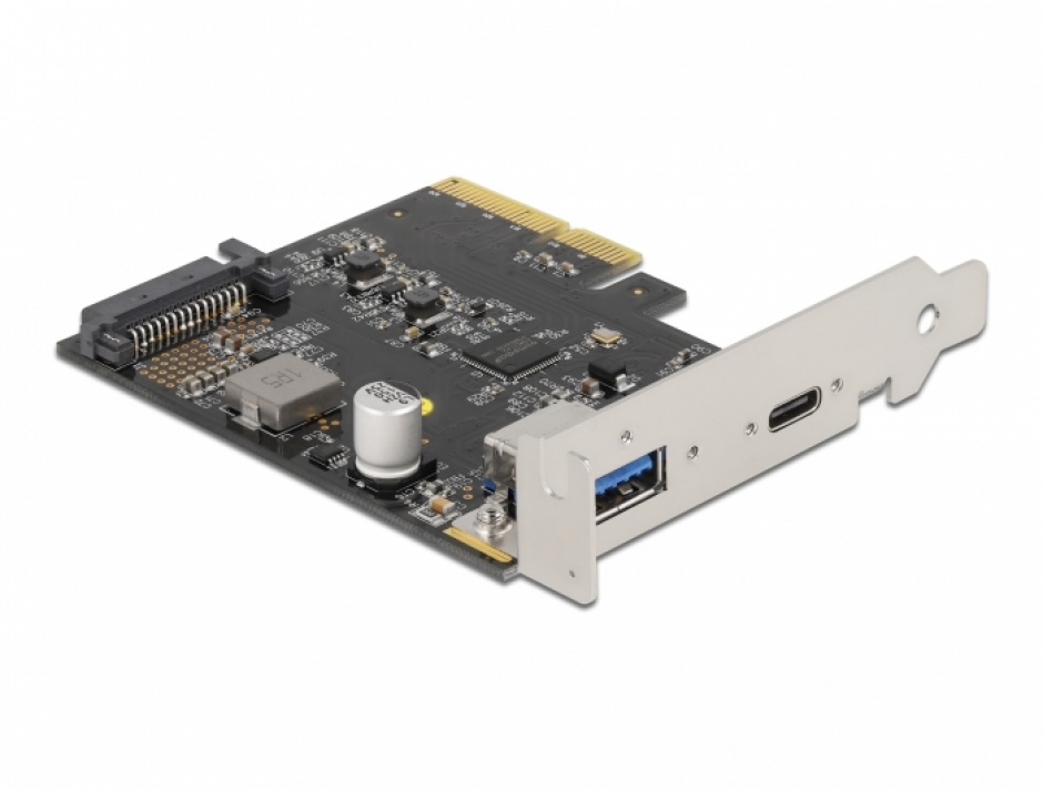 Imagine PCI Express x4 cu 1 x USB-C PD + 1 x USB 3.2-A Gen 2, Delock 90011
