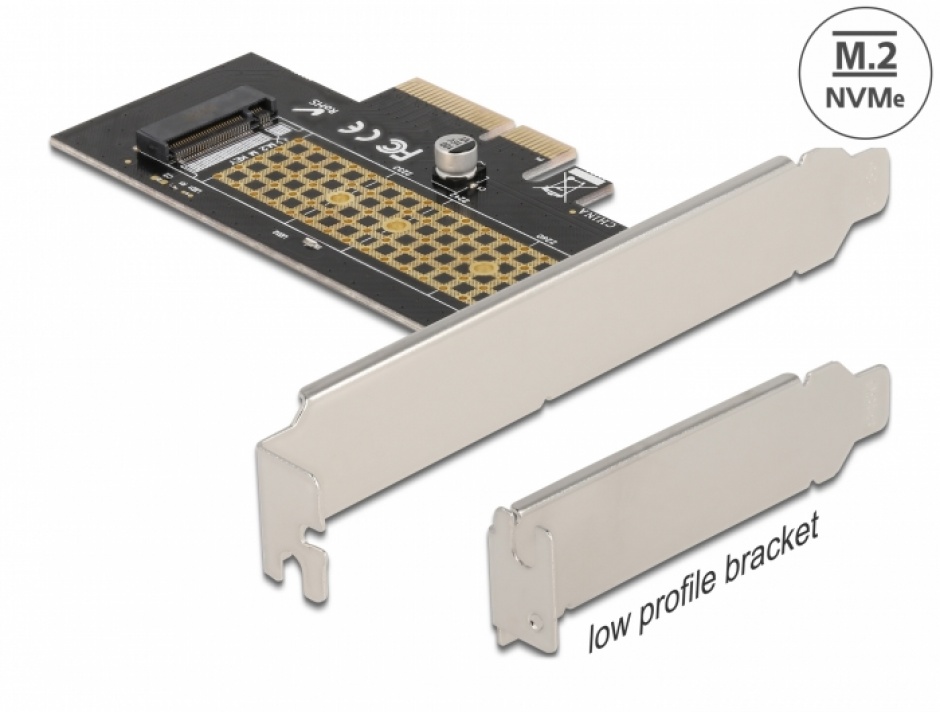 Imagine PCI Express la NVMe M.2 Key M LPFF, Delock 90047