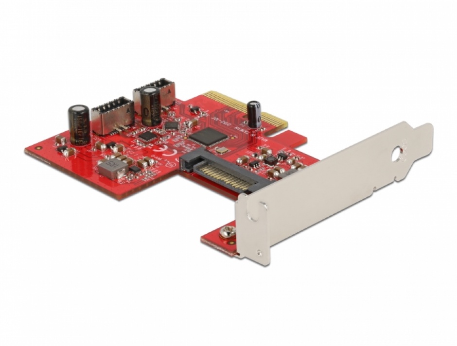 Imagine PCI Express cu 2 x USB 3.2 Gen 2 key A 20 pini interne, Delock 90058
