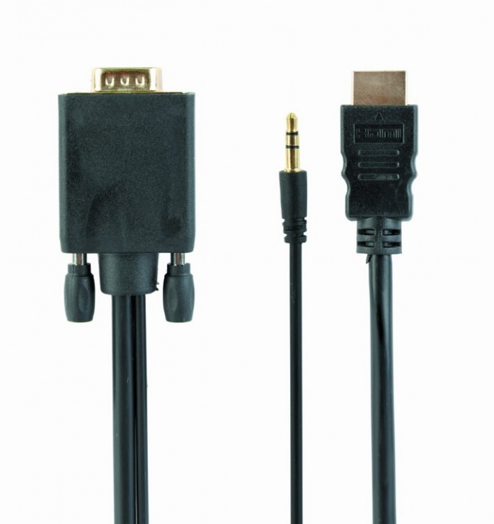 Imagine Cablu HDMI la VGA cu audio si alimentare USB T-T 3m, Gembird A-HDMI-VGA-03-10