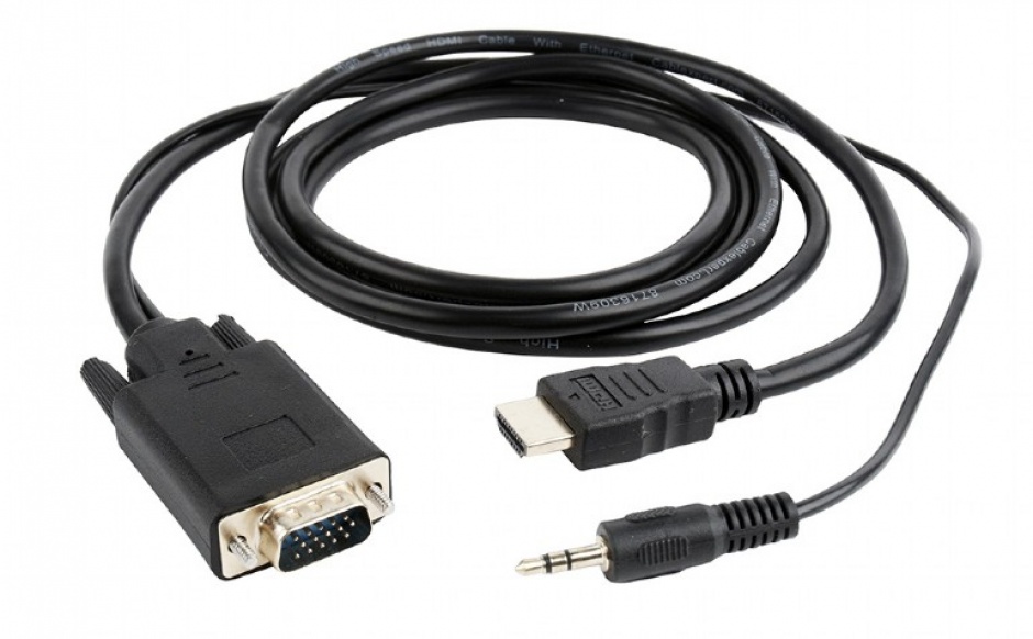 Imagine Cablu HDMI la VGA cu audio si alimentare USB T-T 3m, Gembird A-HDMI-VGA-03-10