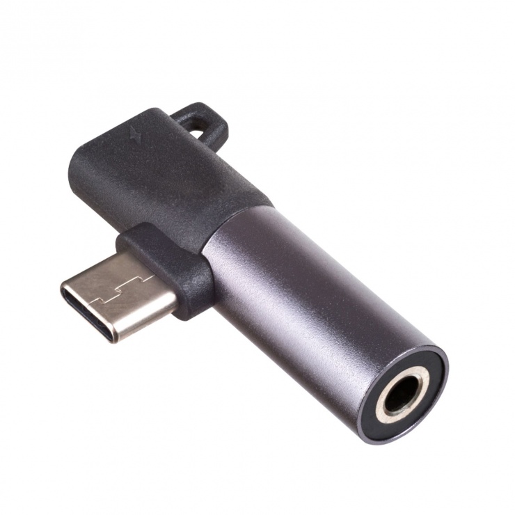 Imagine Adaptor USB type C la USB type C + jack 3.5mm T-M, AK-AD-62