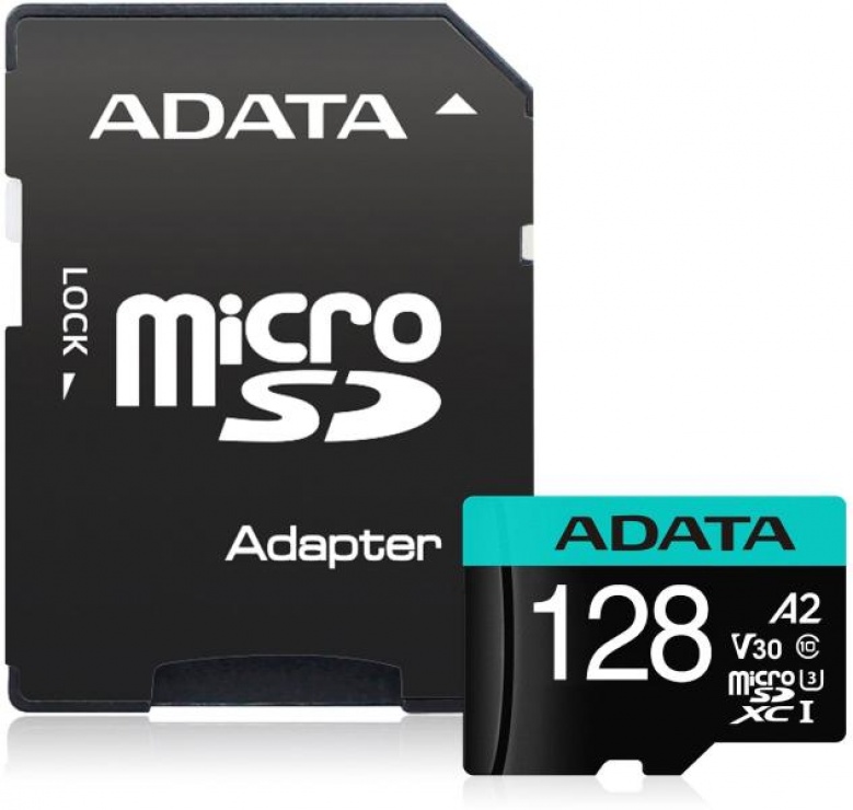 Imagine Card de memorie micro SDXC Premier Pro 128Gb clasa 10 UHS-I U3, ADATA AUSDX128GUI3V30SA2