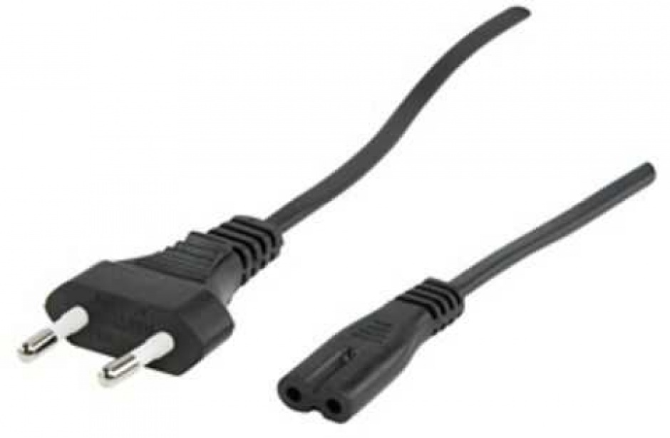 Imagine Cablu alimentare Euro la IEC C7 (casetofon) 2 pini 1.5m, CABLE-701-1.5-WL