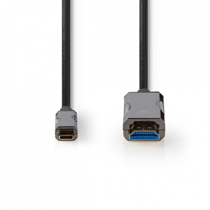 Imagine Cablu activ optic USB Type-C la HDMI T-T 10m, Nedis CCBG6410BK100