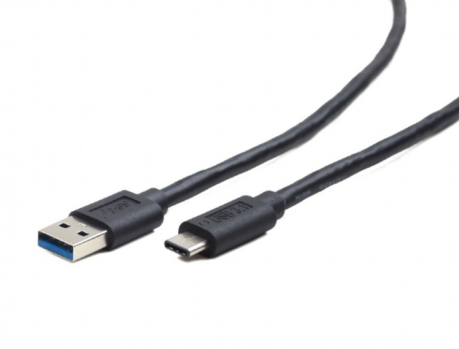 Imagine Cablu USB 3.0-C la USB-A T-T 0.5m Negru, Gembird CCP-USB3-AMCM-0.5M