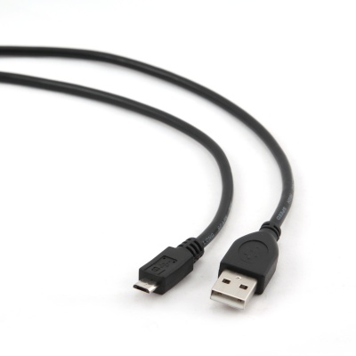 Imagine Cablu USB 2.0 la micro USB-B 0.3m negru, Gembird CCP-mUSB2-AMBM-0.3M