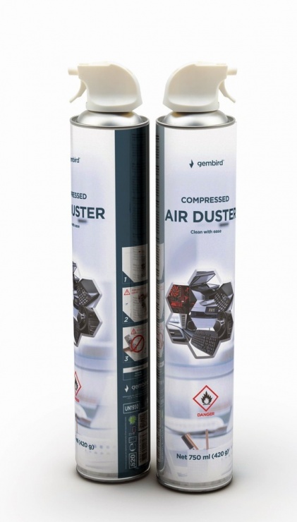 Imagine Spray curatare cu aer comprimat (inflamabil) 750ml, Gembird CK-CAD-FL750-01