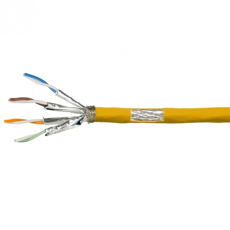 Imagine Rola cablu de retea RJ45 Cat.7A S / FTP 50m Galben, Logilink CPV0069