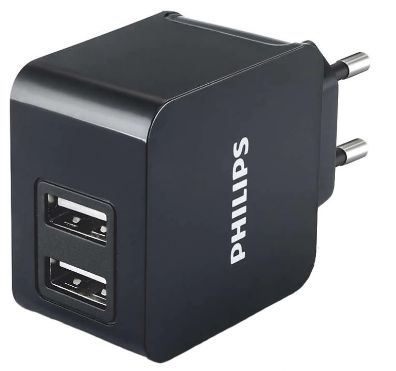 Imagine Incarcator priza 2 x USB-A 3.1A + cablu Lightning, Philips DLP2307V