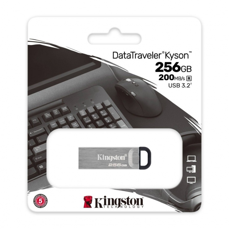 Imagine Stick USB 3.2 DataTraveler Kyson 256GB Metalic, Kingston DTKN/256GB