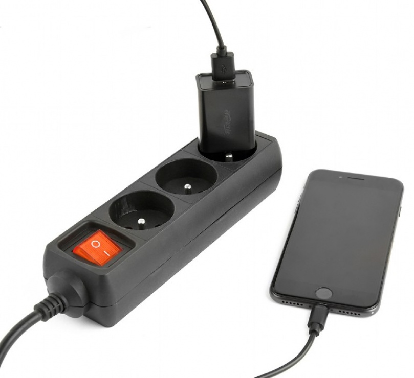 Imagine Incarcator priza 1 x USB-A 5V / 2.1A + cablu USB Lightning, Gembird EG-UCSET-8P-MX-black