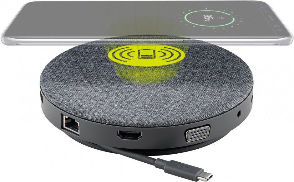 Imagine Docking station USB-C la HDMI / VGA / Gigabit LAN / 3 x USB-A / 1 x jack 3.5mm / cititor carduri + i