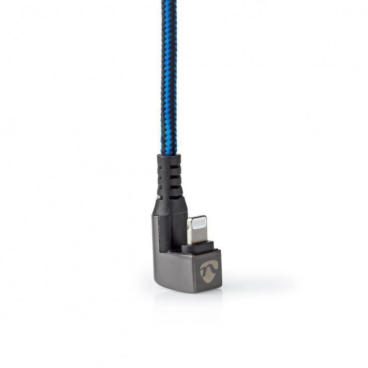 Imagine Cablu de date si incarcare USB-C la Apple Lightning MFI unghi 180 grade 2m, Nedis GCTB39650AL20