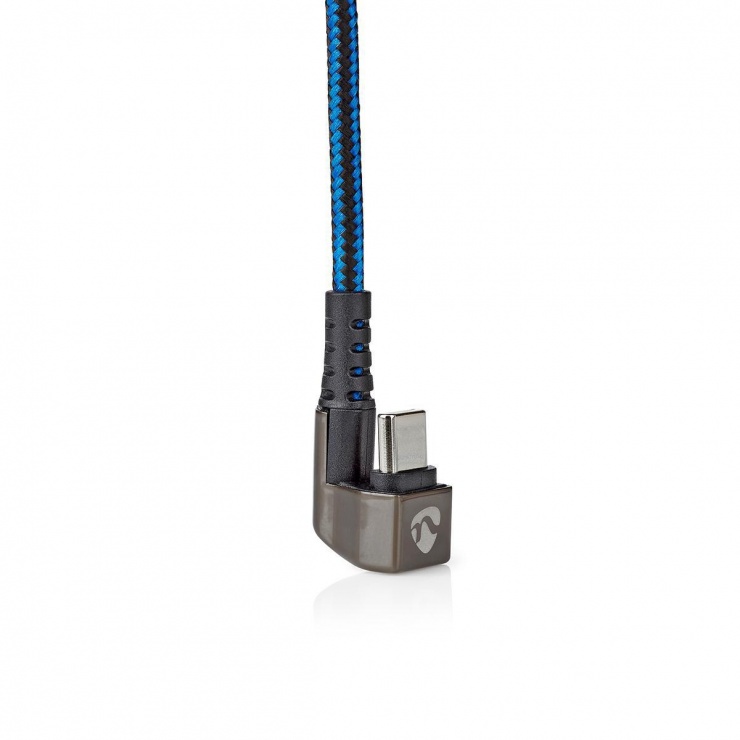 Imagine Cablu USB 2.0-C la USB-C unghi 180 grade 1m, Nedis GCTB60700BK10
