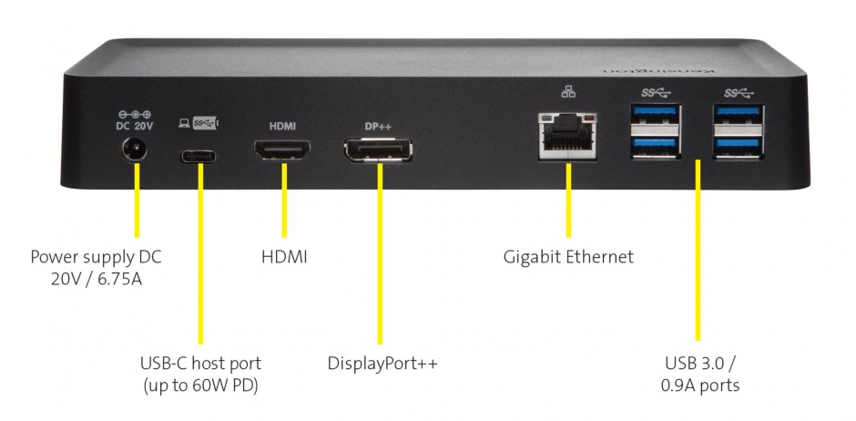 Imagine Docking station USB-C & USB 3.0 la HDMI/Displayport/Gigabit LAN/4 x USB 3.0, Kensington K38240EU