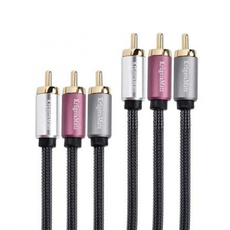 Imagine Cablu audio 3 x RCA la 3 x RCA T-T 1.8m, KM0307