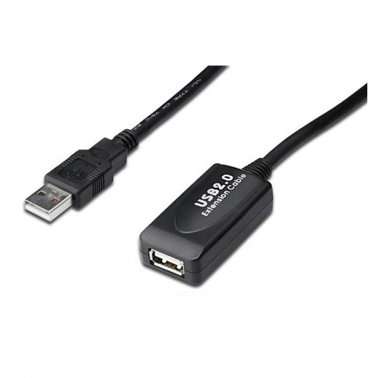 Imagine Cablu prelungitor activ USB 2.0 T-M 15m, KU2REP15