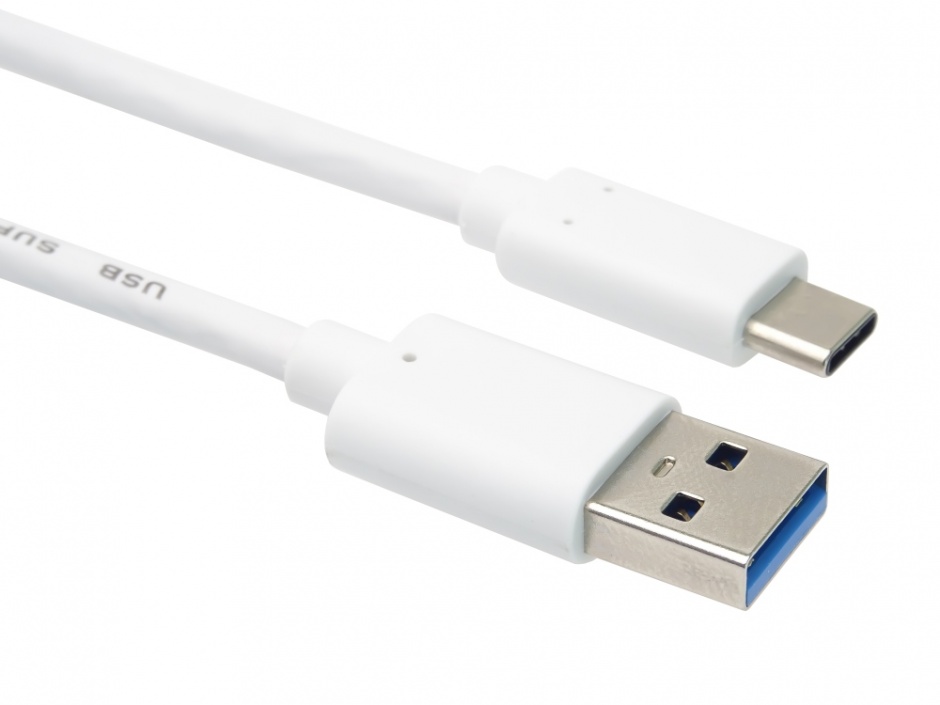 Imagine Cablu USB 3.2 Gen 2-C la USB-A 3A T-T 1m Alb, ku31ck1w