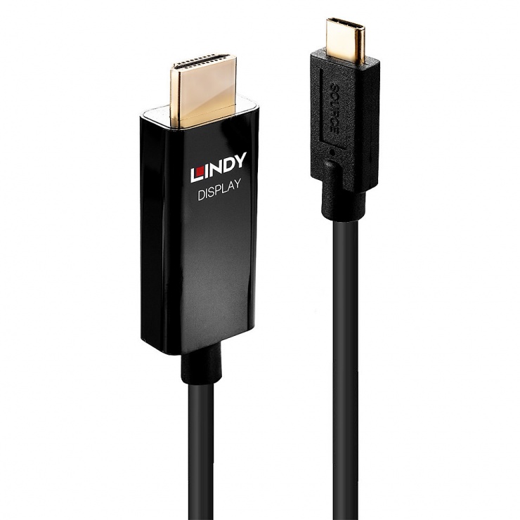 Imagine Cablu USB-C la HDMI 4K@60Hz cu HDR T-T 1m, Lindy L43291