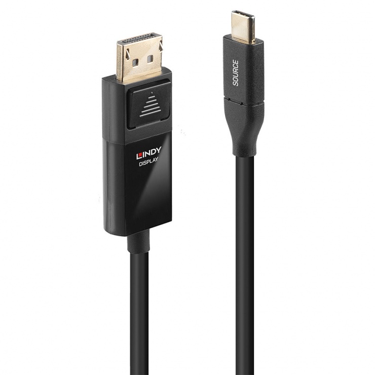 Imagine Cablu USB-C la Displayport 4K@60Hz cu HDR T-T 1m, Lindy L43301