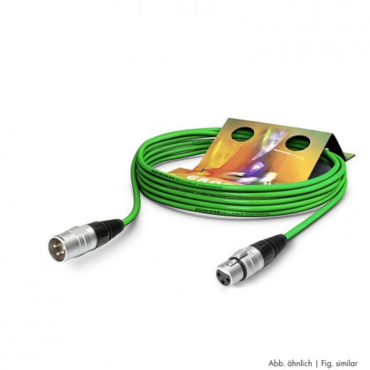 Imagine Cablu prelungitor XLR 3 pini T-M Verde 20m, SGHN-2000-GN