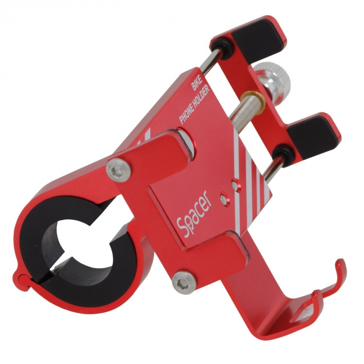 Imagine Suport smartphone pentru bicicleta, Spacer SPBH-METAL-RED