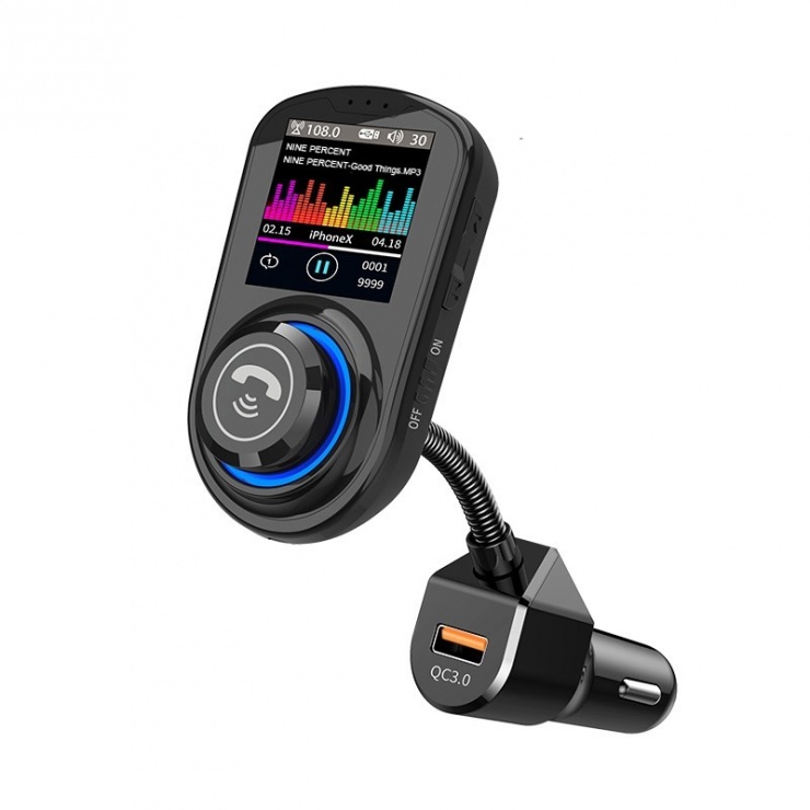 Imagine Modulator auto FM Bluetooth 5.0 + 1 x USB QC3.0 & 1 x USB 5V/1A, Spacer SPFM-03-QC