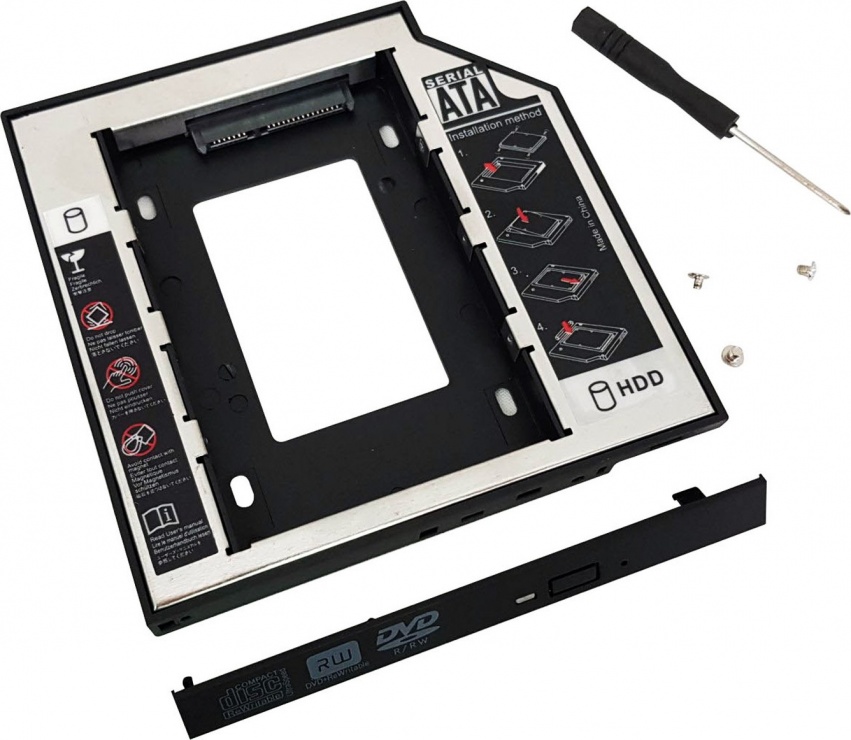 Imagine Installation frame (caddy) Slim SATA 5.25" pentru HDD SATA 9.5mm 2.5", Spacer SPR-25DVDI