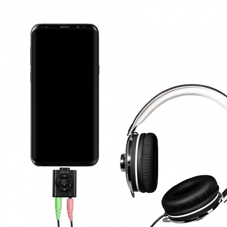 Imagine Adaptor USB-C la 2 x jack stereo 3.5mm 96KHz volum/microfon/mute T-M, Logilink UA0365