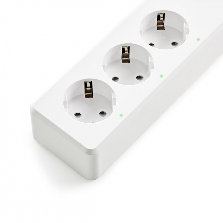 Imagine Prelungitor inteligent 3 prize + 4 x USB 1.8m 16A, Nedis WIFIP310FWT