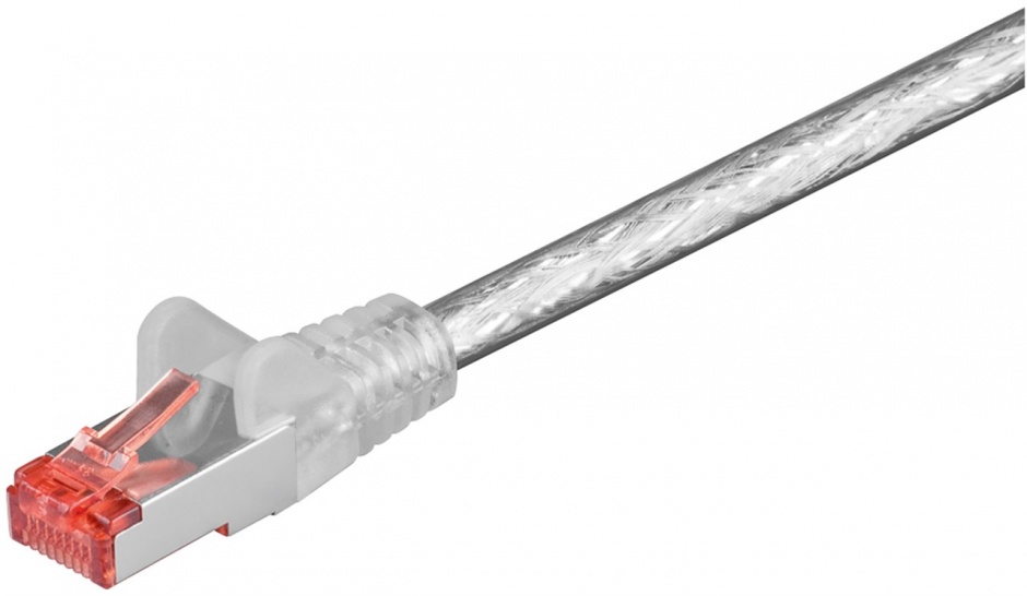 Imagine Cablu de retea RJ45 CAT 6 S/FTP (PiMF) 0.5m transparent, Goobay G93546