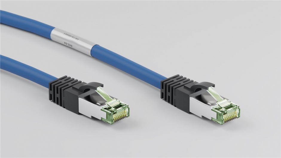 Imagine Cablu de retea CAT 8.1 S/FTP (PiMF) 1m Blue, Goobay G45659