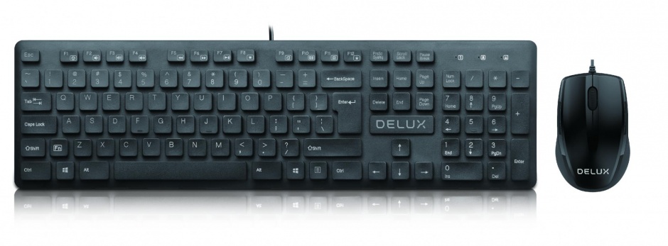 Imagine Kit tastatura + mouse USB Negru, Delux KA150U+M321BU