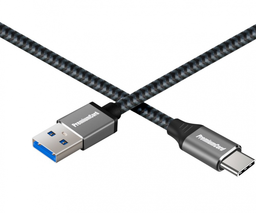 Imagine Cablu USB 3.1 Gen1 type C la USB-A brodat 3A T-T 2m, ku31cs2