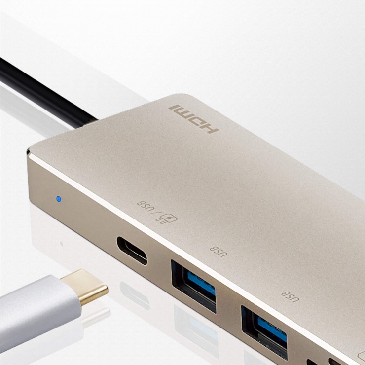 Imagine Docking station USB 3.2-C Gen1 la HDMI 4K30Hz/2 x USB-A/1 x SD+ Micro SD + PD 60W, ATEN UH3239