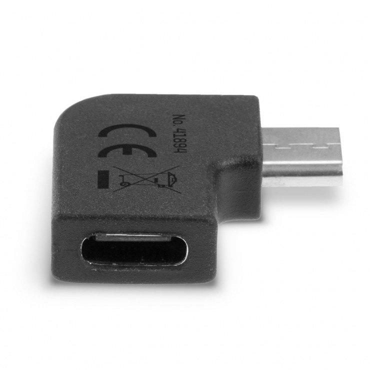 Imagine Adaptor USB 3.2 Gen 2x2 Type C unghi 90 grade T-M, Lindy L41894