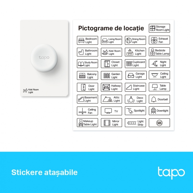 Imagine Buton inteligent cu baza (necesita Hub Tapo H100), TP-LINK Tapo Tapo S200D