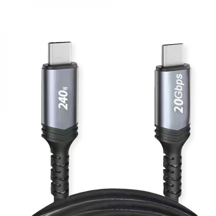 Imagine Cablu USB4 Gen2x2 type C T-T 20Gb/240W 2m Negru, Value 11.99.9087