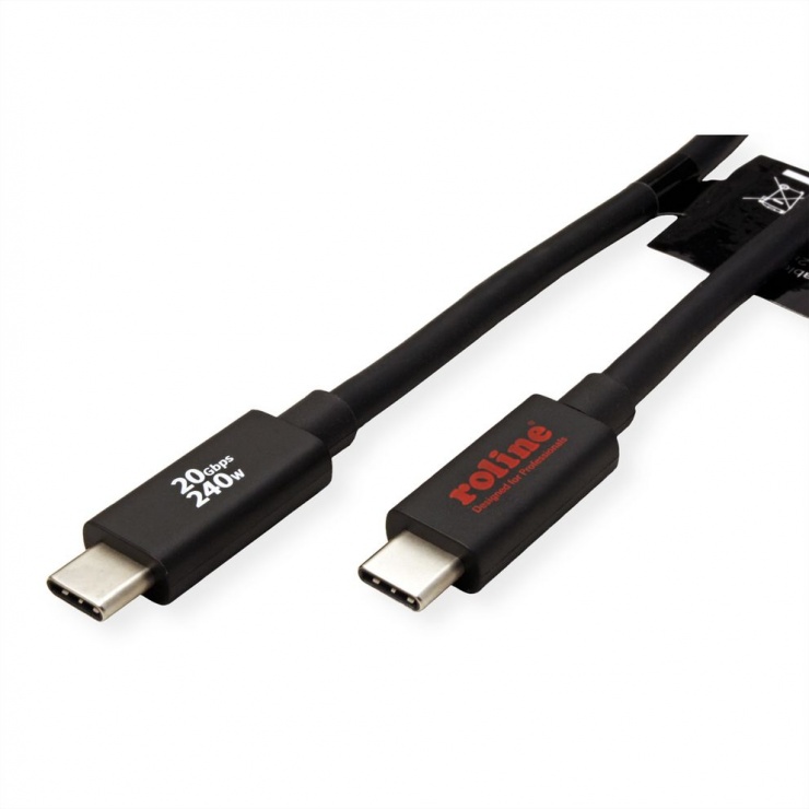 Imagine Cablu USB 4 Gen3x2 type C 240W T-T 1m, Roline 11.02.9085