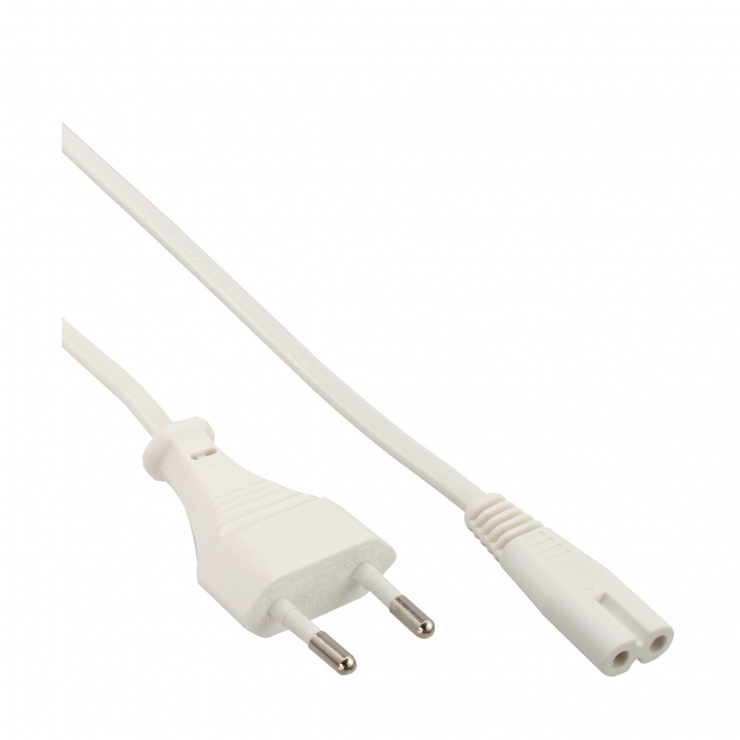 Imagine Cablu de alimentare Euro la IEC C7 0.3m Alb, InLine IL16603W