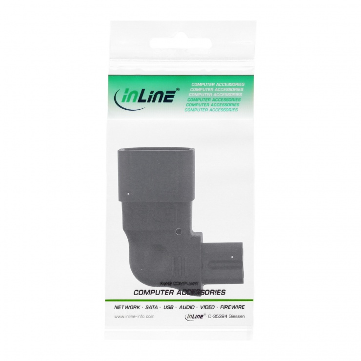 Imagine Adaptor de alimentare IEC 60320 C14 la C7 unghi 90 grade stanga/dreapta, InLine 16723D