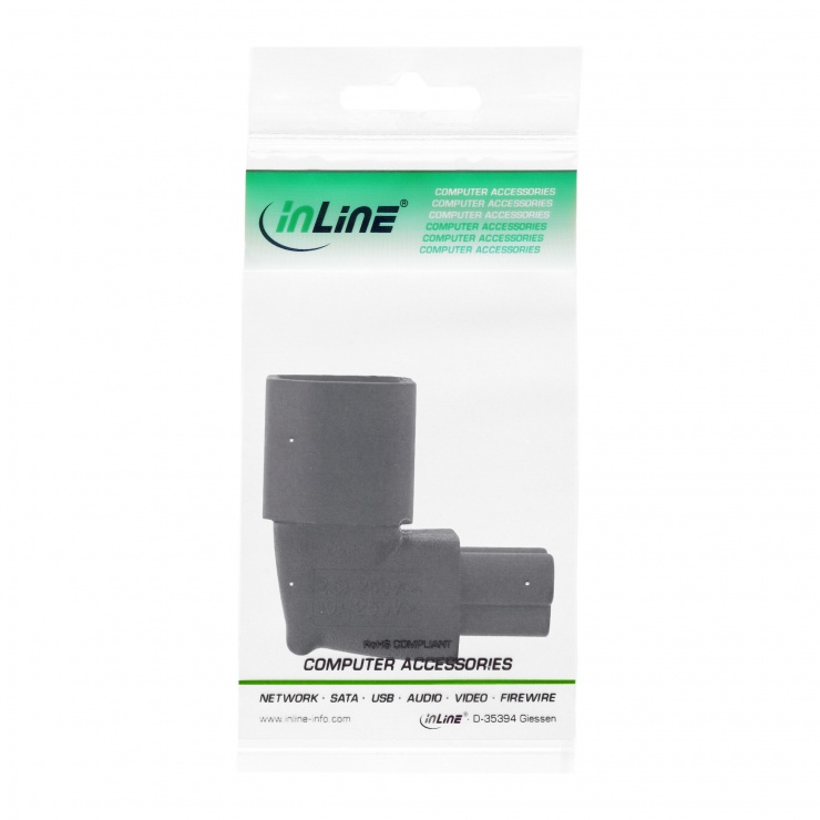 Imagine Adaptor de alimentare IEC 60320 C14 la C5 unghi 90 grade sus/jos, InLine 16723G