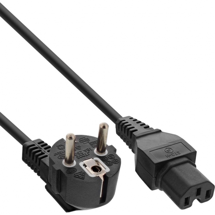 Imagine Cablu de alimentare Schuko la IEC C15 3m Negru, InLine IL16810E